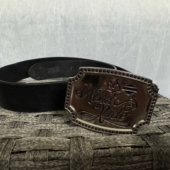 Harley-Davidson Black Leather Belt - Picture 1 of 4